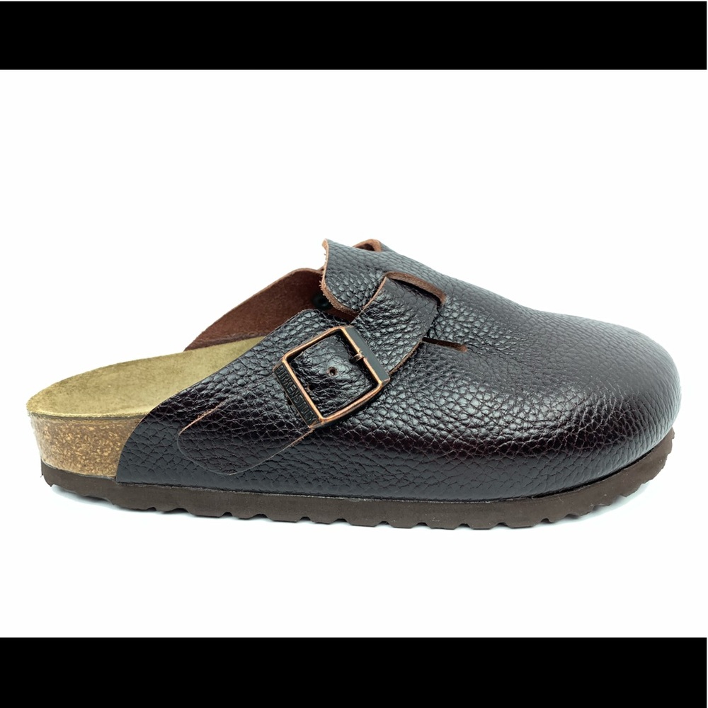 Birkenstock Boston Dark Brown Natural Leather Sz37